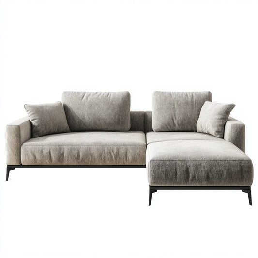 Ecksofa mit Recamiere rechts Greige 250 x 160 x 80 cm Polyester L-Form