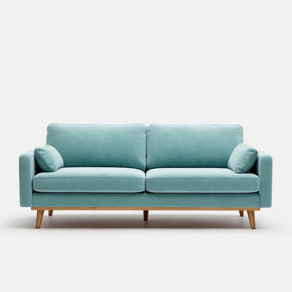 2-Sitzer Sofa Türkis 200 x 90 x 85 cm mit Polyesterbezug Massivholzfüßen rechteckig