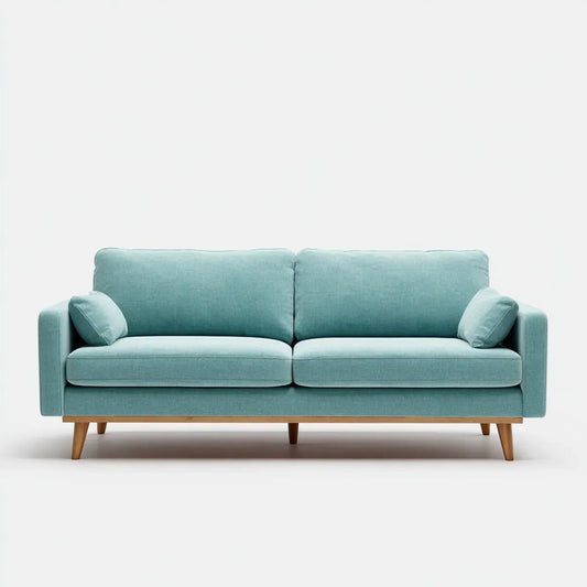 2-Sitzer Sofa Türkis 200 x 90 x 85 cm mit Polyesterbezug Massivholzfüßen rechteckig