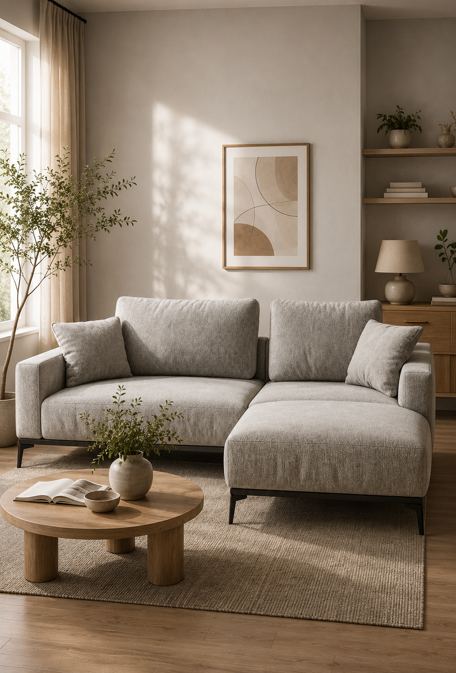 Beiges Ecksofa