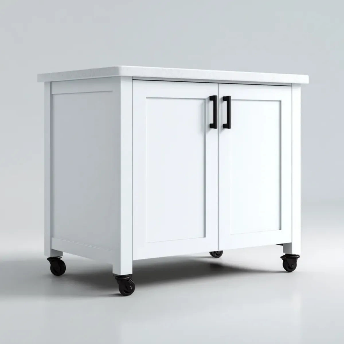 Küchenwagen mit Arbeitsplatte Weiß 90 x 50 x 90 cm MDF rechteckig
