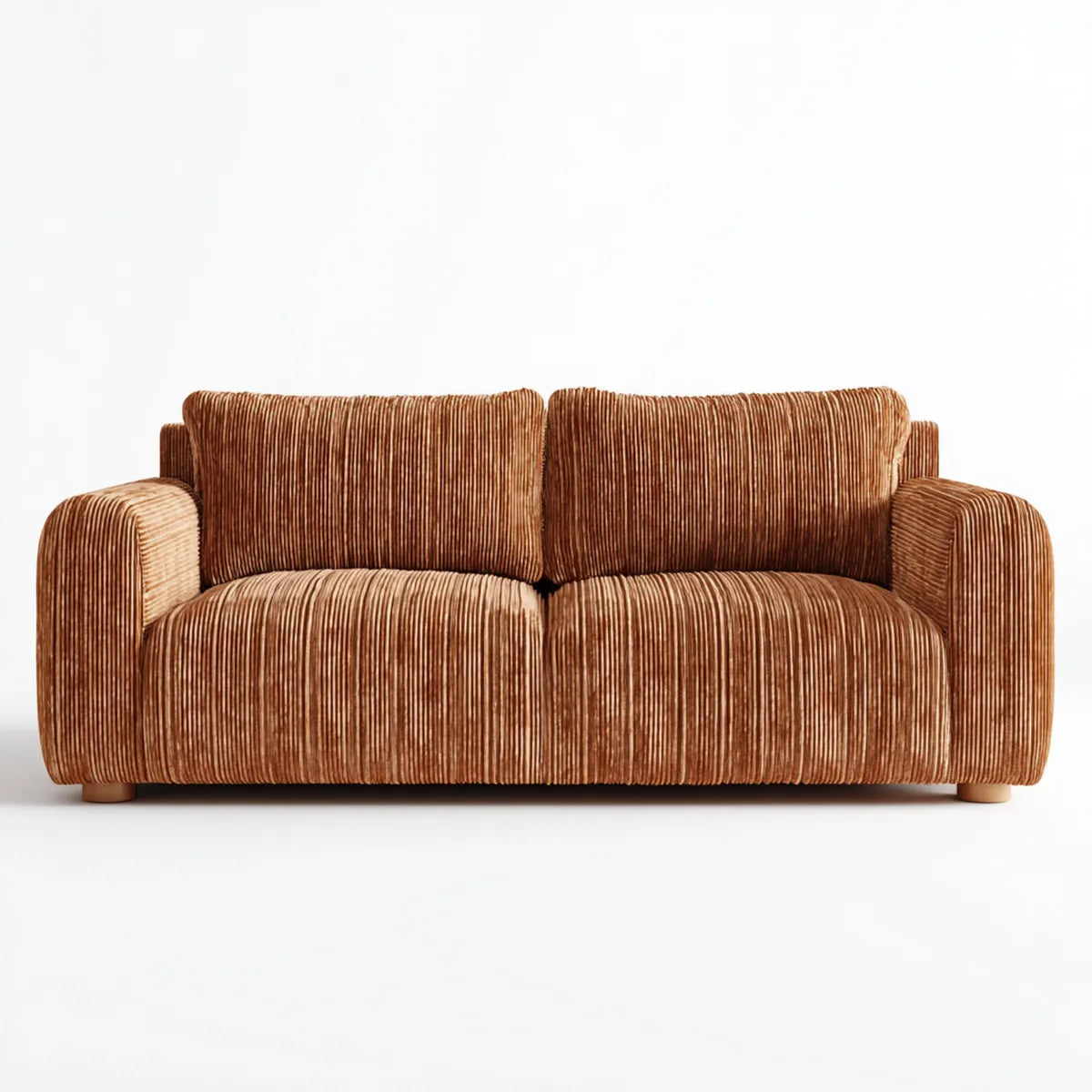 2-Sitzer Sofa Braun 160 x 90 x 80 cm Polyester-Cord Rechteckig