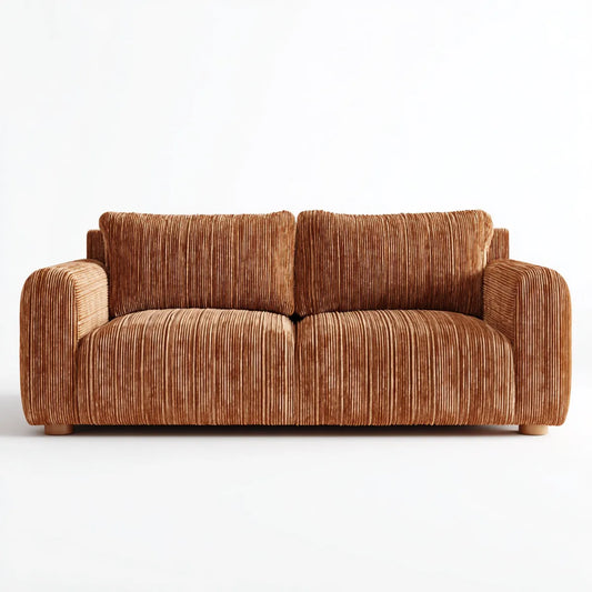 2-Sitzer Sofa Braun 160 x 90 x 80 cm Polyester-Cord Rechteckig