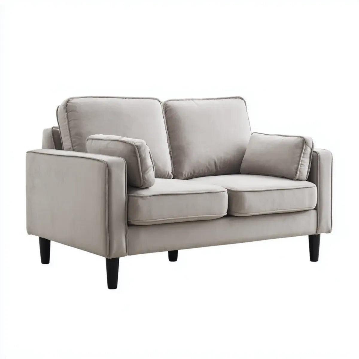 2-Sitzer Sofa Hellgrau 158 x 88 x 86 cm Polyester Rechteckig