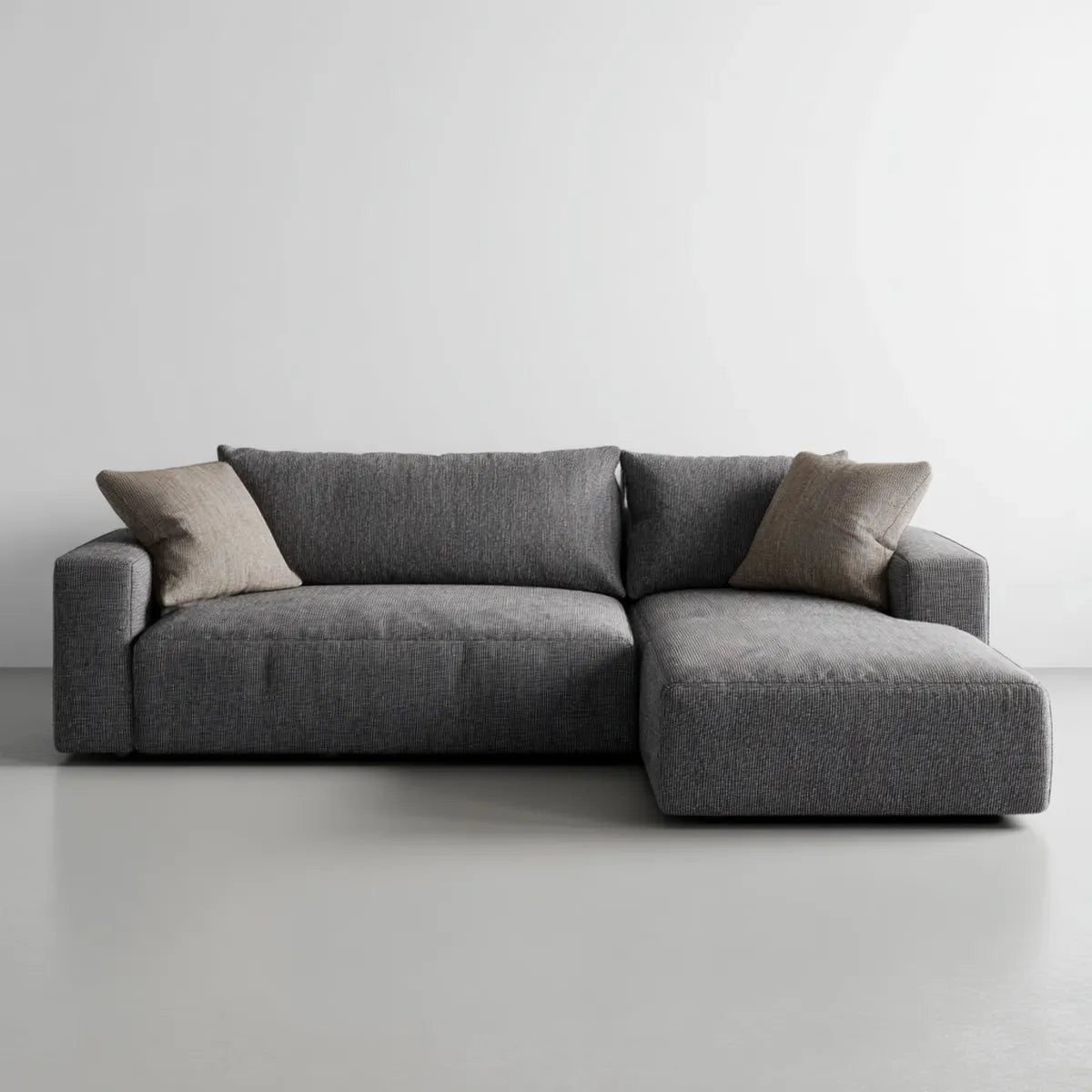 Ecksofa mit Recamiere Dunkelgrau 260 x 160 x 85 cm Polyester L-Form